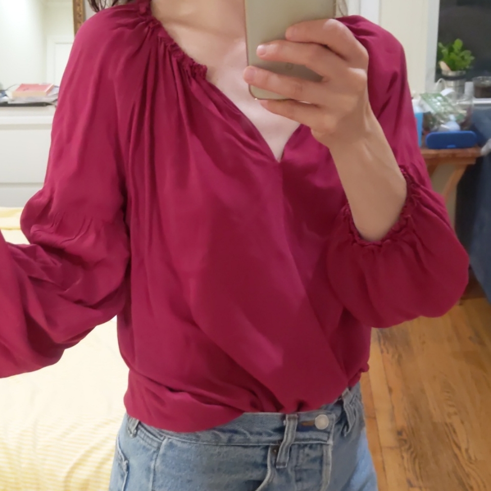 Velvet by Graham & Spencer burgundy blouse
